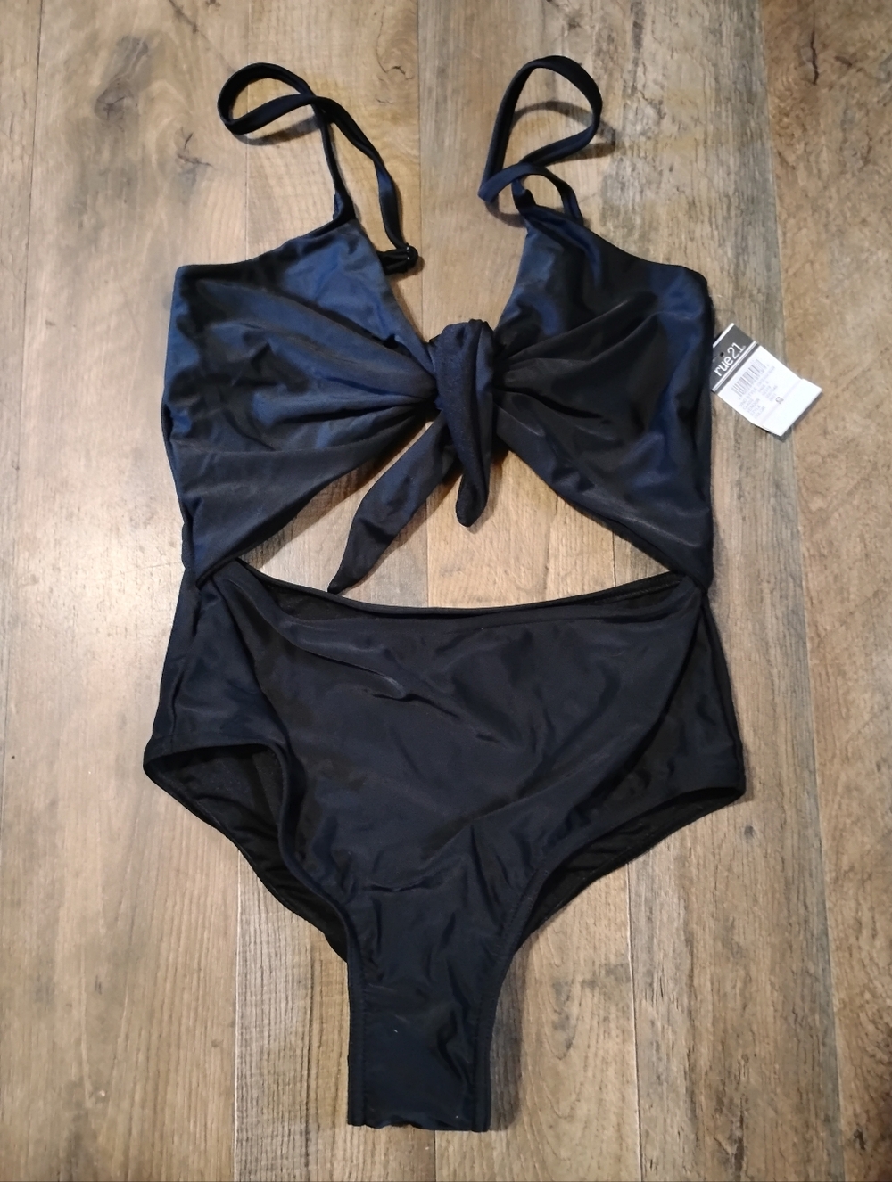Rue21 NWT Black One-Piece Swimsuit Woman's Size: S